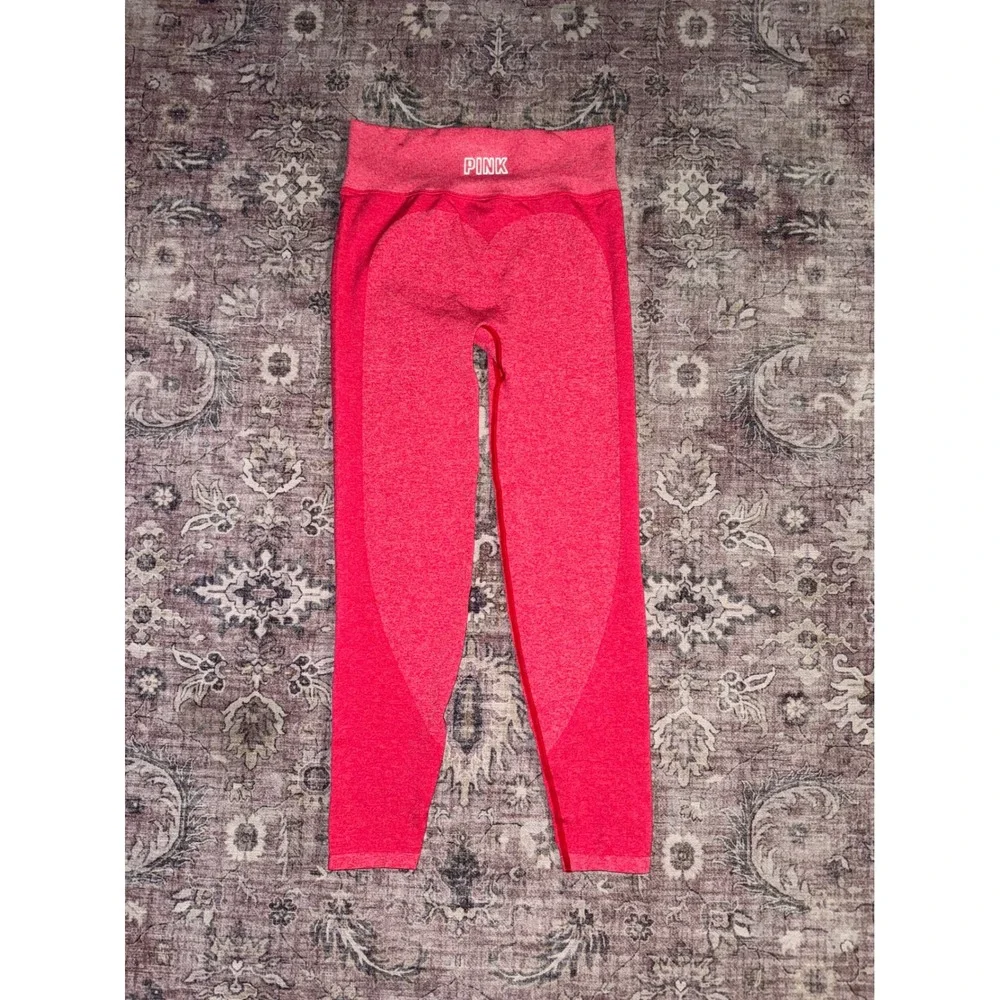 Victoria's Secret PINK Active Heart Contour Seamless Leggings Pink Marled Medium